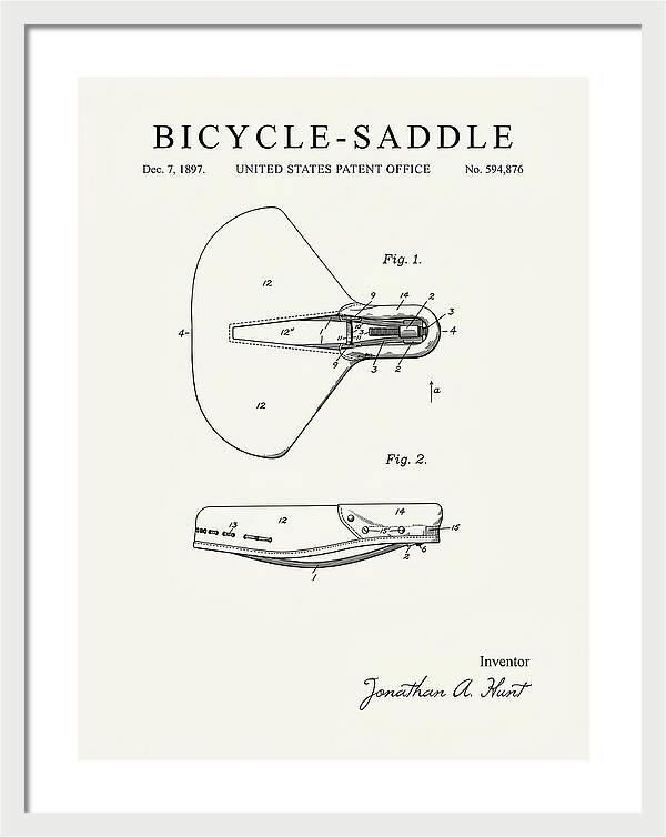 Bicycle Saddle Minimalist Patent Us594876a