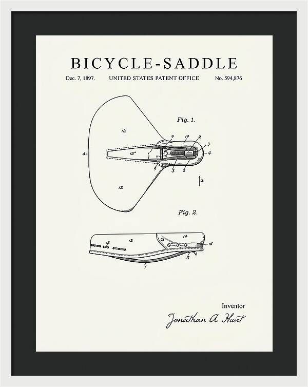 Bicycle Saddle Minimalist Patent Us594876a