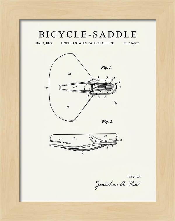 Bicycle Saddle Minimalist Patent Us594876a