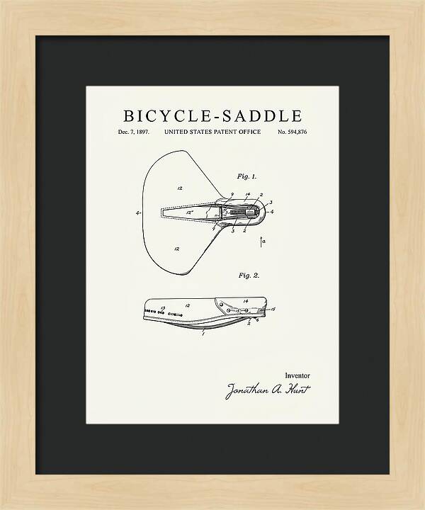 Bicycle Saddle Minimalist Patent Us594876a