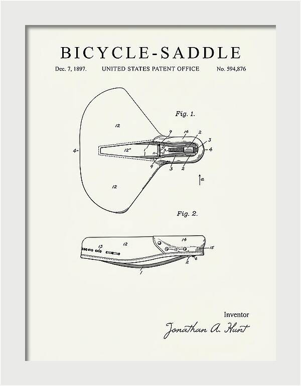 Bicycle Saddle Minimalist Patent Us594876a