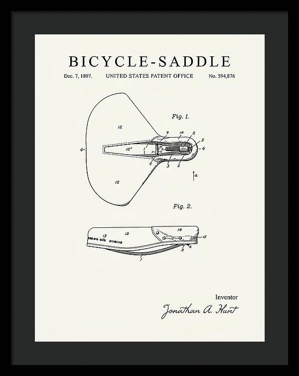 Bicycle Saddle Minimalist Patent Us594876a