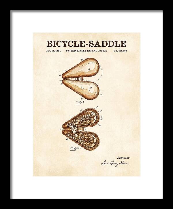 Bicycle Saddle Watercolor Patent Us635598a
