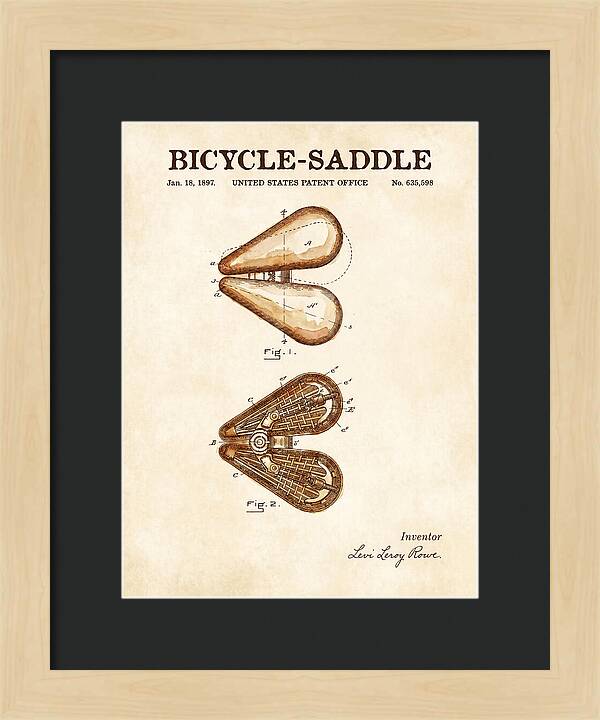 Bicycle Saddle Watercolor Patent Us635598a