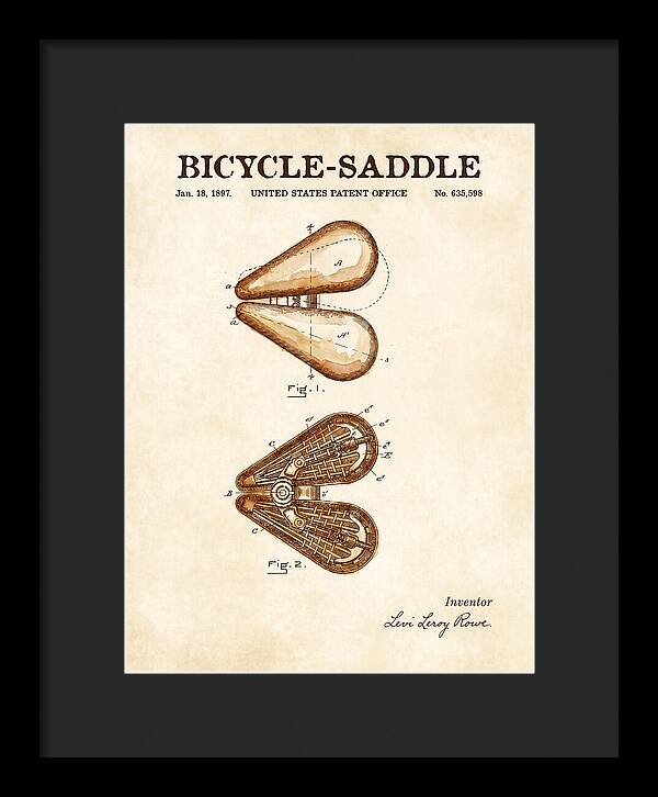 Bicycle Saddle Watercolor Patent Us635598a