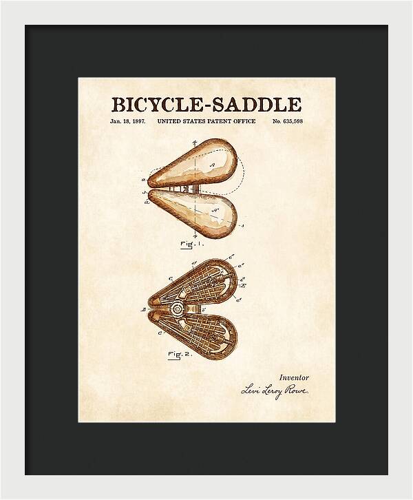 Bicycle Saddle Watercolor Patent Us635598a
