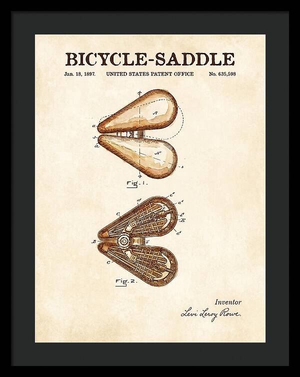 Bicycle Saddle Watercolor Patent Us635598a