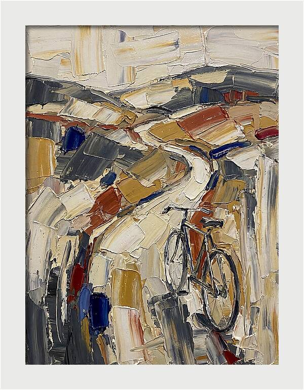 Bicycle Through Abstract Landscape
