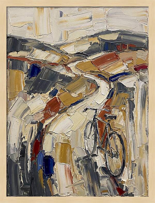 Bicycle Through Abstract Landscape