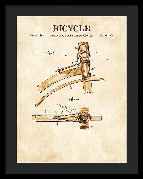 Bicycle Watercolor Patent Us393904a