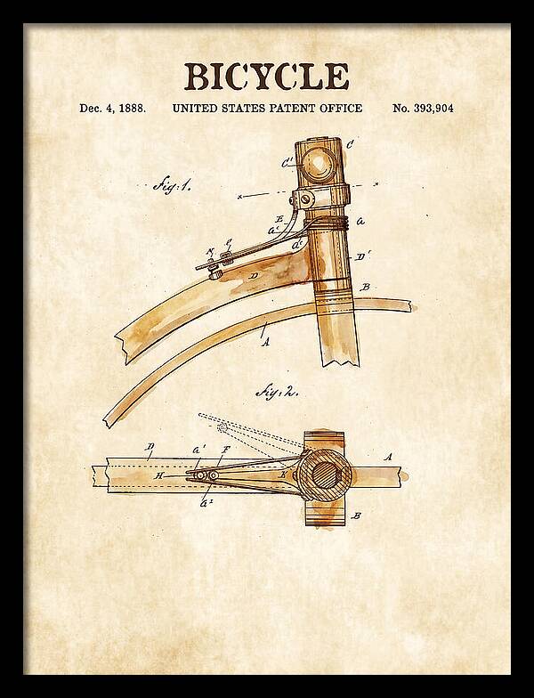 Bicycle Watercolor Patent Us393904a