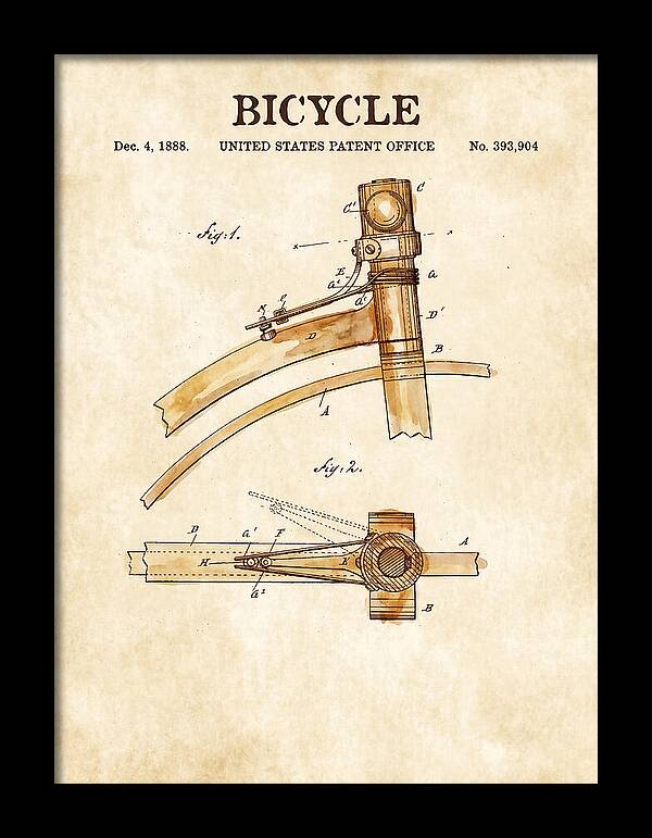 Bicycle Watercolor Patent Us393904a
