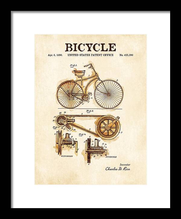 Bicycle Watercolor Patent Us425390a