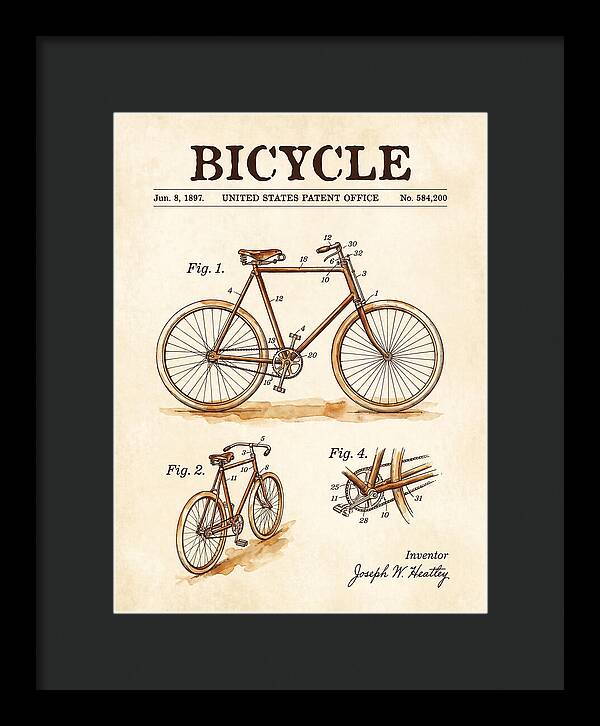 Bicycle Watercolor Patent Us584200a
