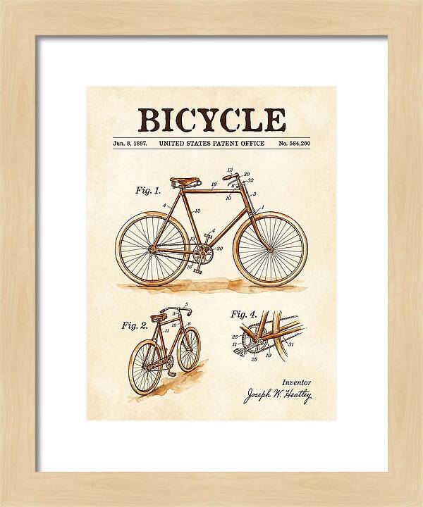 Bicycle Watercolor Patent Us584200a