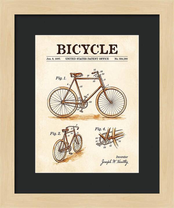 Bicycle Watercolor Patent Us584200a