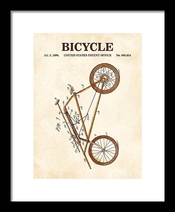 Bicycle Watercolor Patent Us606854a