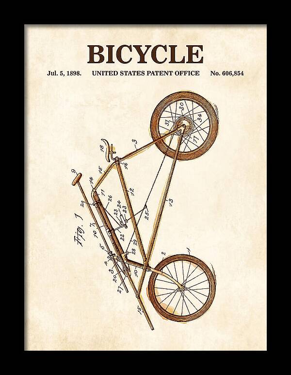 Bicycle Watercolor Patent Us606854a