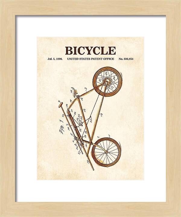 Bicycle Watercolor Patent Us606854a