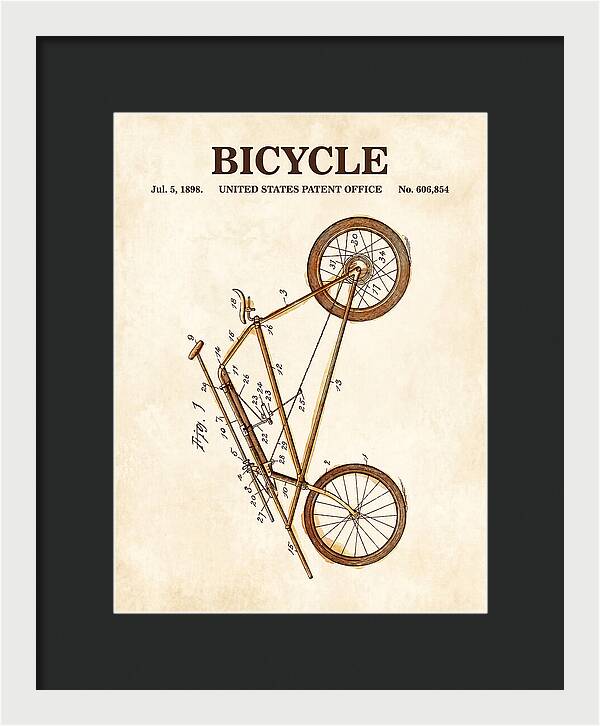 Bicycle Watercolor Patent Us606854a