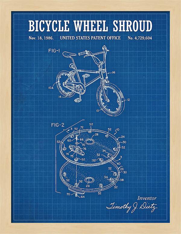 Bicycle Wheel Shroud Blueprint Patent Us4729604a