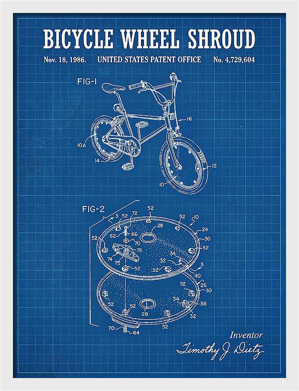 Bicycle Wheel Shroud Blueprint Patent Us4729604a