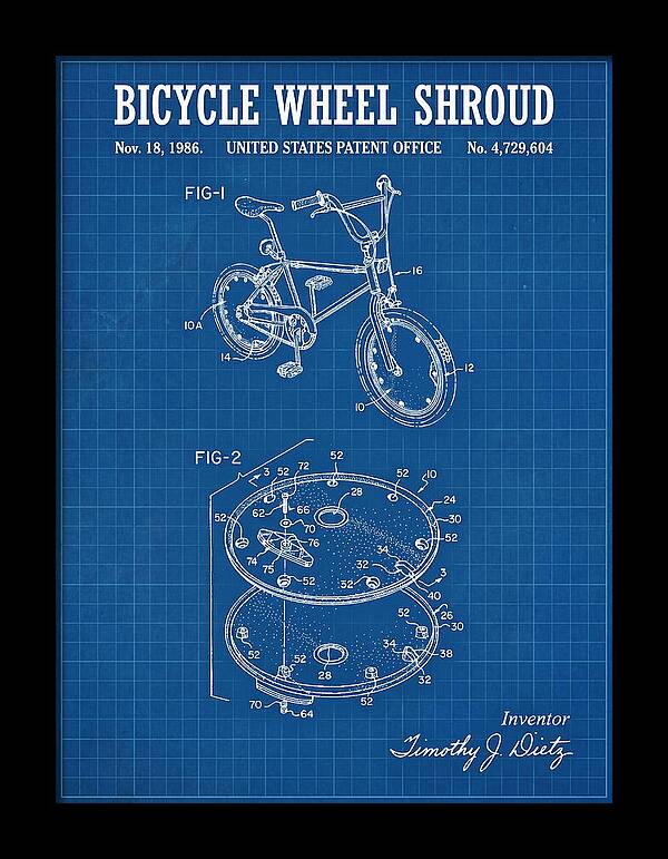 Bicycle Wheel Shroud Blueprint Patent Us4729604a
