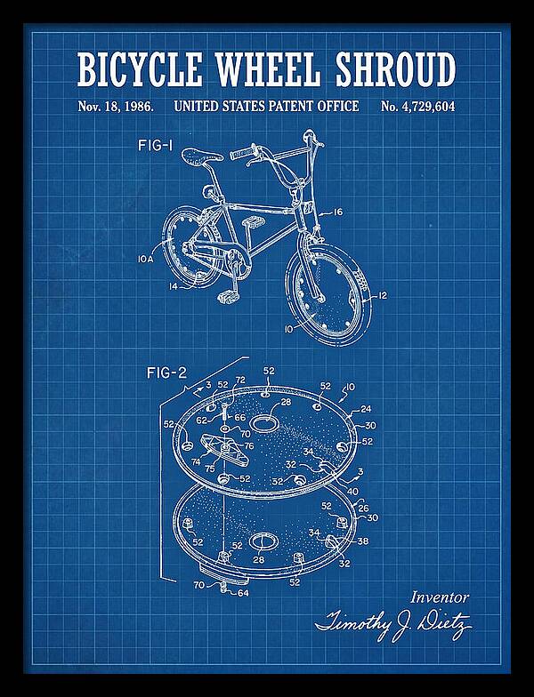 Bicycle Wheel Shroud Blueprint Patent Us4729604a
