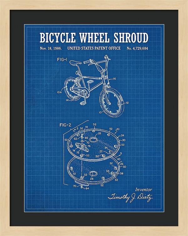 Bicycle Wheel Shroud Blueprint Patent Us4729604a