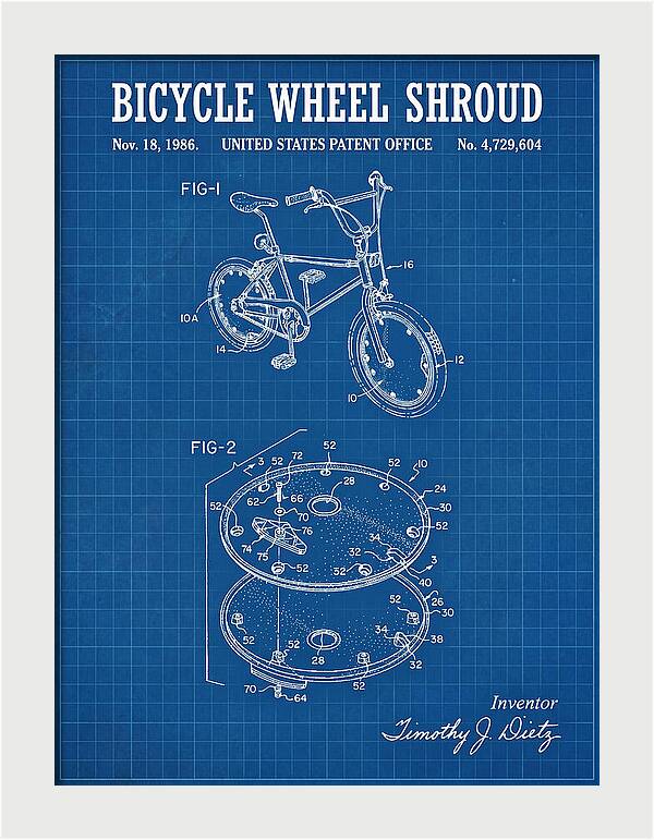 Bicycle Wheel Shroud Blueprint Patent Us4729604a