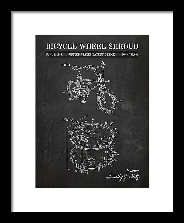 Bicycle Wheel Shroud Chalkboard Patent Us4729604a