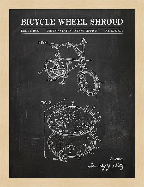 Bicycle Wheel Shroud Chalkboard Patent Us4729604a