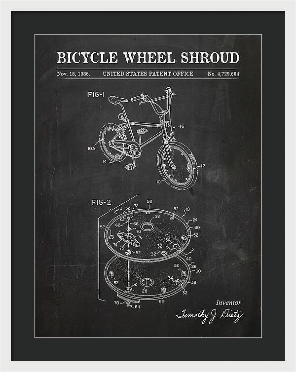 Bicycle Wheel Shroud Chalkboard Patent Us4729604a