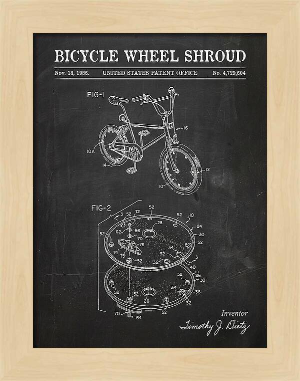 Bicycle Wheel Shroud Chalkboard Patent Us4729604a