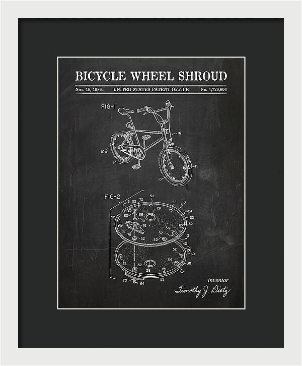 Bicycle Wheel Shroud Chalkboard Patent Us4729604a