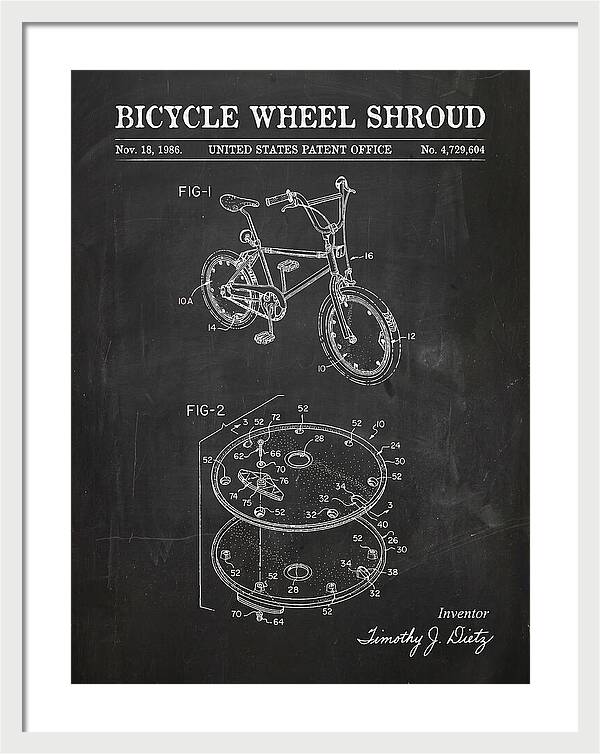 Bicycle Wheel Shroud Chalkboard Patent Us4729604a