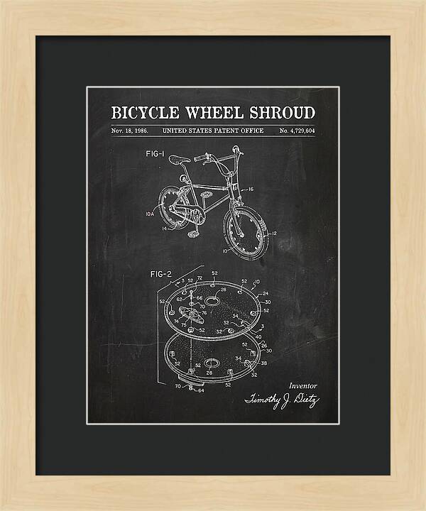 Bicycle Wheel Shroud Chalkboard Patent Us4729604a