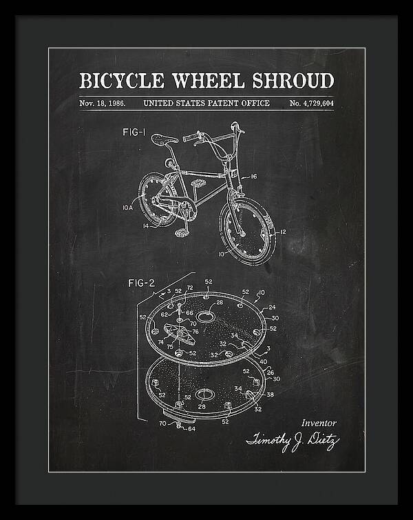 Bicycle Wheel Shroud Chalkboard Patent Us4729604a