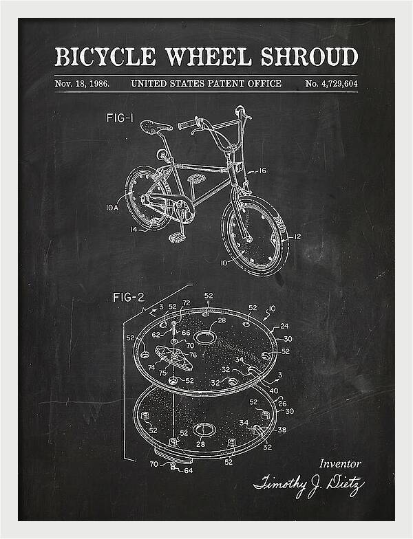 Bicycle Wheel Shroud Chalkboard Patent Us4729604a