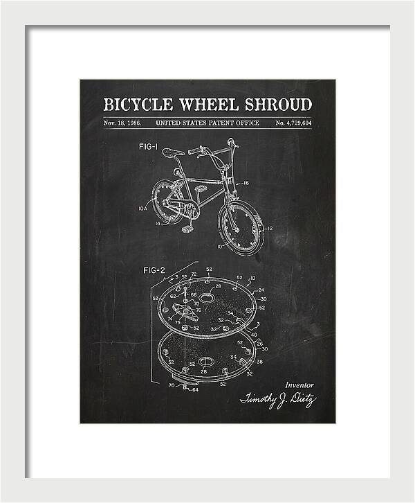 Bicycle Wheel Shroud Chalkboard Patent Us4729604a