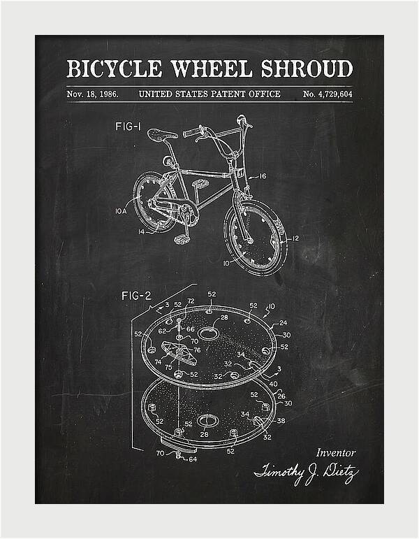 Bicycle Wheel Shroud Chalkboard Patent Us4729604a
