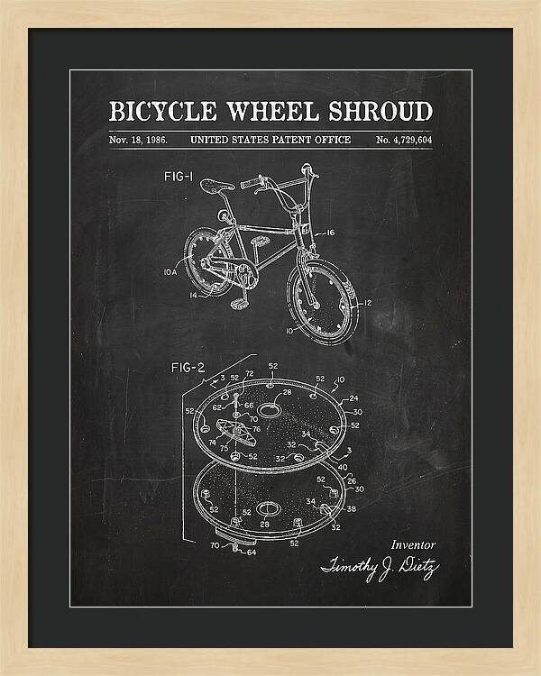 Bicycle Wheel Shroud Chalkboard Patent Us4729604a