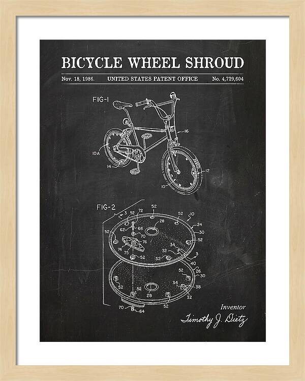Bicycle Wheel Shroud Chalkboard Patent Us4729604a
