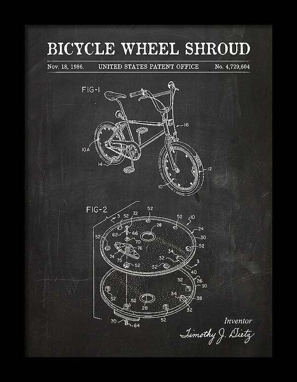 Bicycle Wheel Shroud Chalkboard Patent Us4729604a
