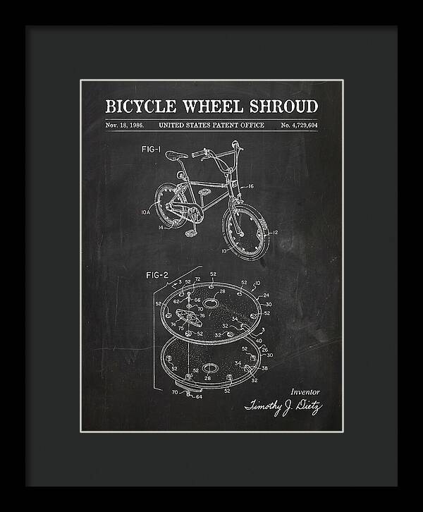 Bicycle Wheel Shroud Chalkboard Patent Us4729604a