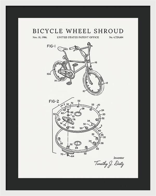Bicycle Wheel Shroud Minimalist Patent Us4729604a