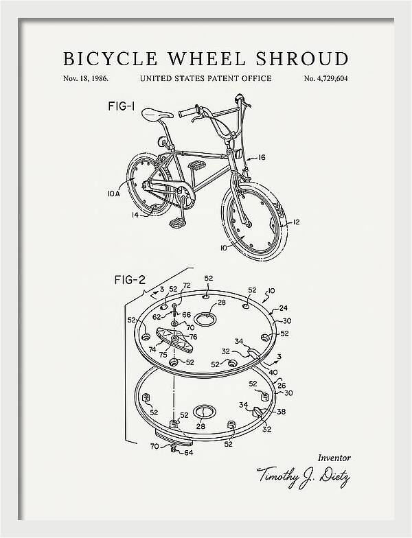 Bicycle Wheel Shroud Minimalist Patent Us4729604a