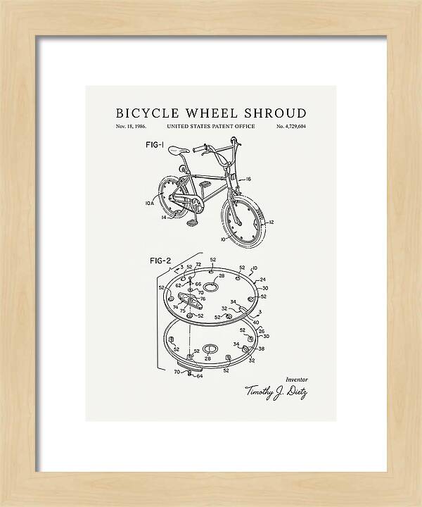 Bicycle Wheel Shroud Minimalist Patent Us4729604a