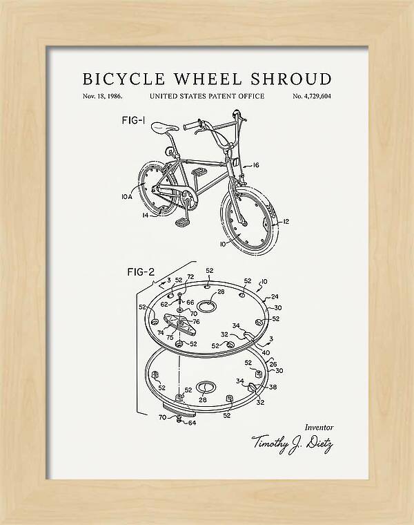 Bicycle Wheel Shroud Minimalist Patent Us4729604a