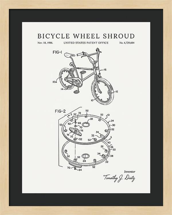 Bicycle Wheel Shroud Minimalist Patent Us4729604a